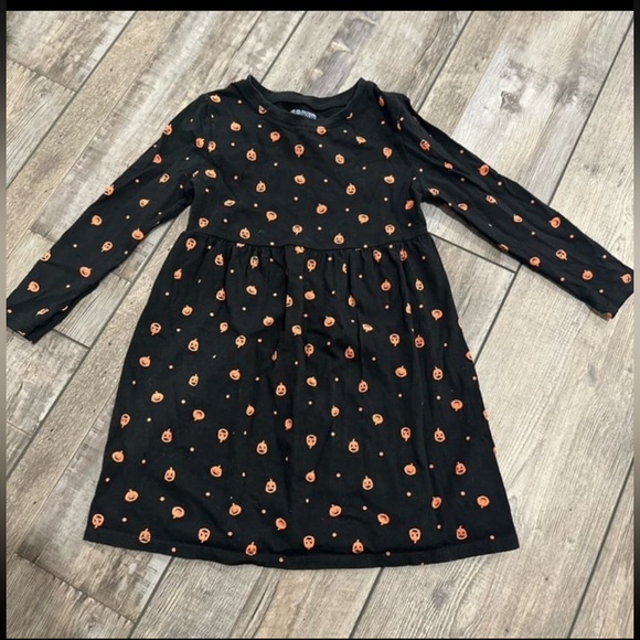 OLD NAVY NWOT Girls Black Pumpkin‎ HALLOWEEN DRESS FALL - SIZE 5T - Picture 1 of 2